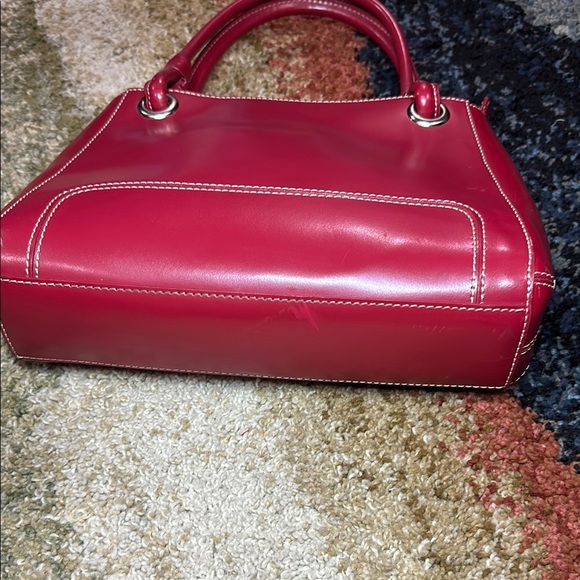Wilson Genuine Leather Red Satchel Handbag 90s Vintage Y2K Like New Condition - Picture 4 of 13